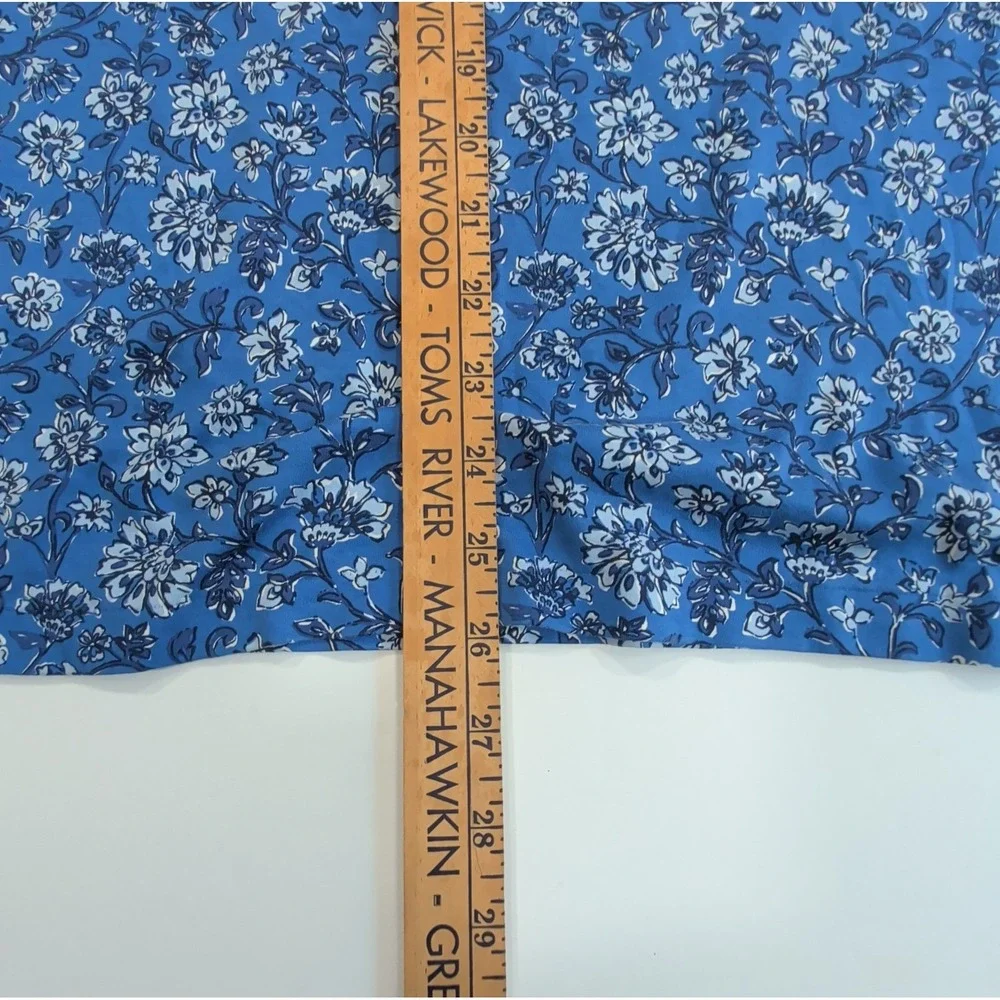 Polo Ralph Lauren Women's Medium Floral Print Polo Shirt Blue Golf Pickleball M